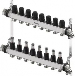 Silto grīdu kolektors Vario S 13-kontūrām L=764 mm ar plūsmas mērītājiem FM, Uponor