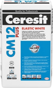 Ceresit CM 12 Elestīgā flīžu līme, balta, marmoram un mozaīkai 25kg