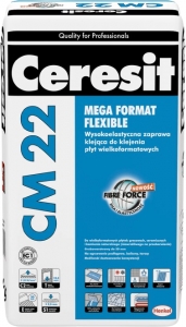 Ceresit CM22 Mega Format Эластичный плиточный клей для крупногабаритной плитки, 20 кг