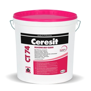 Ceresit CT 74 Silicone self clean Самоочищающаяся силиконовая штукатурка (галька) 2,0 мм, 25 кг, колеруется